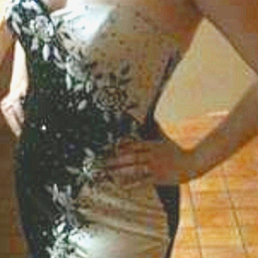 White and black satin prom dress size 10